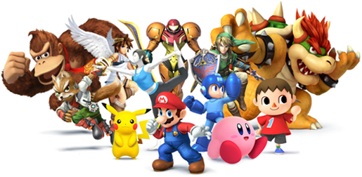 Several mainline Nintendo characters, including Mario, Pikachu, Kirby, Samus, Bowser, and Donkey Kong.